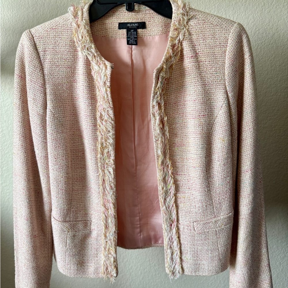 Alfani Women's Pink Tweed Jacket